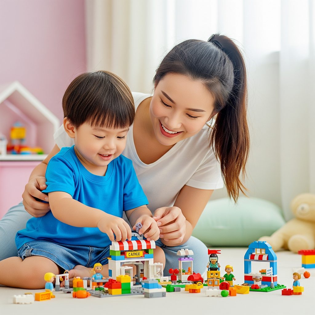 narrate your child's play in Mandarin while they're building LEGO