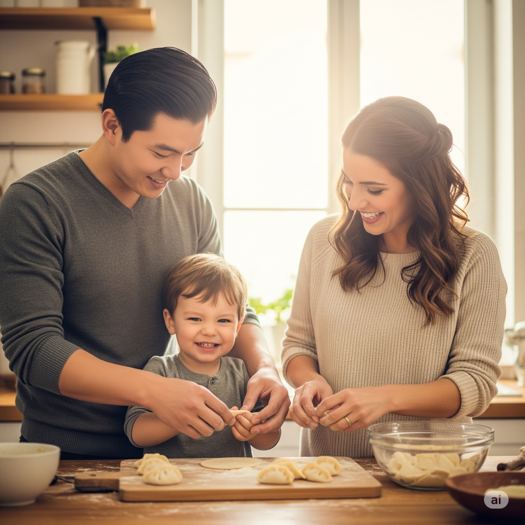 showing the example of teaching kids mandarin while celebrating cultural food days
