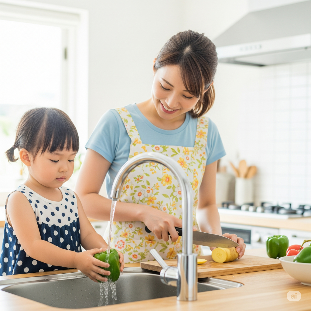 show the example of learning Mandarin While Prepping Food Together