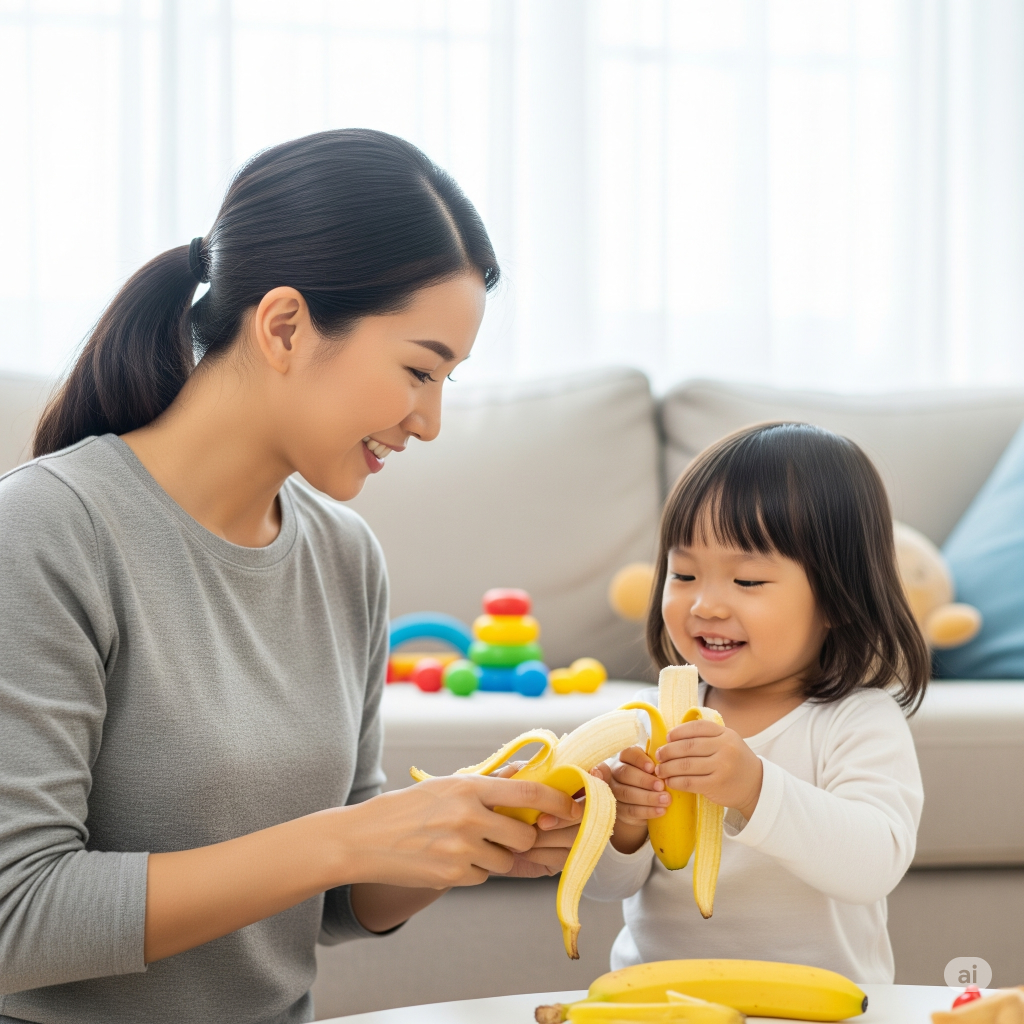 showing A Natural Way to Teach Mandarin by playing food vocabulary with kids